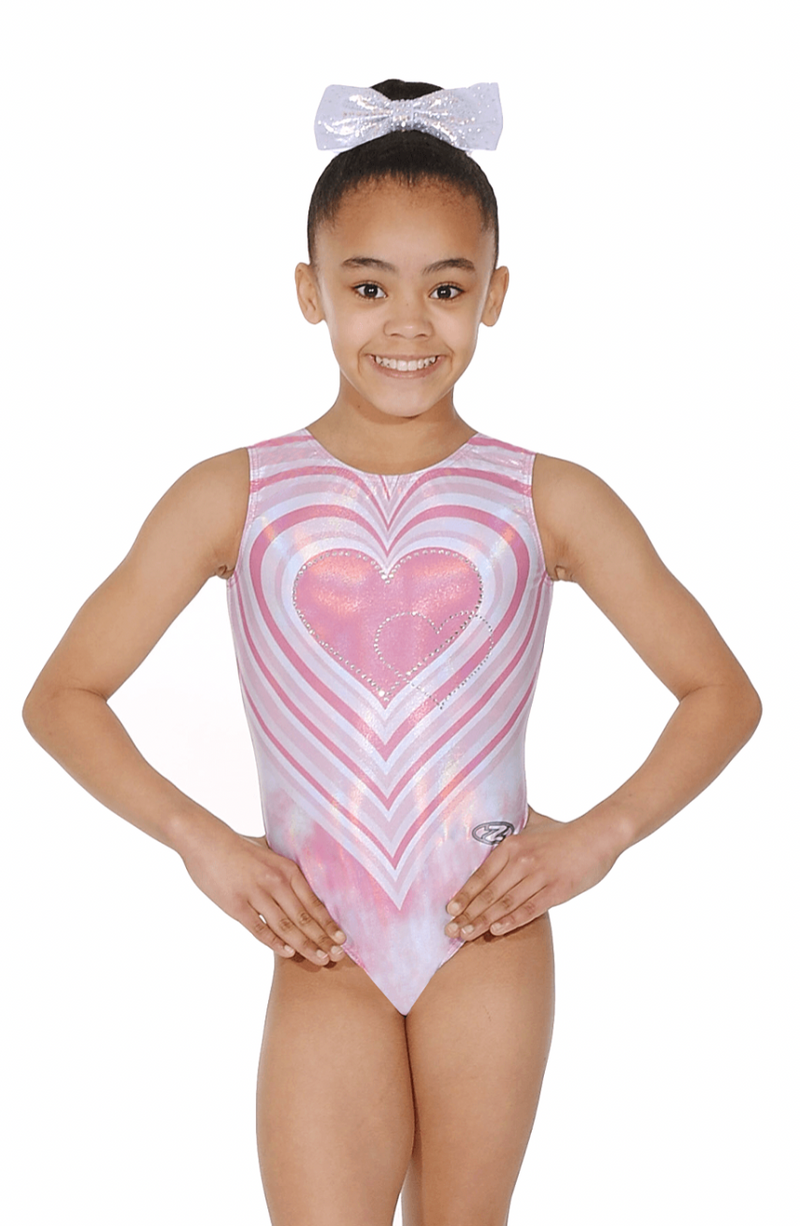 Cupid Girls Sleeveless Leotard with Diamante Heart