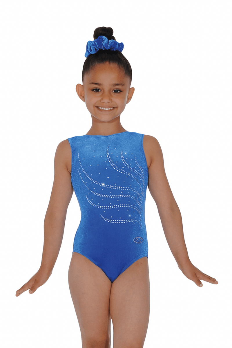 Tiara Crystal Motif Sleeveless Gymnastics Leotard