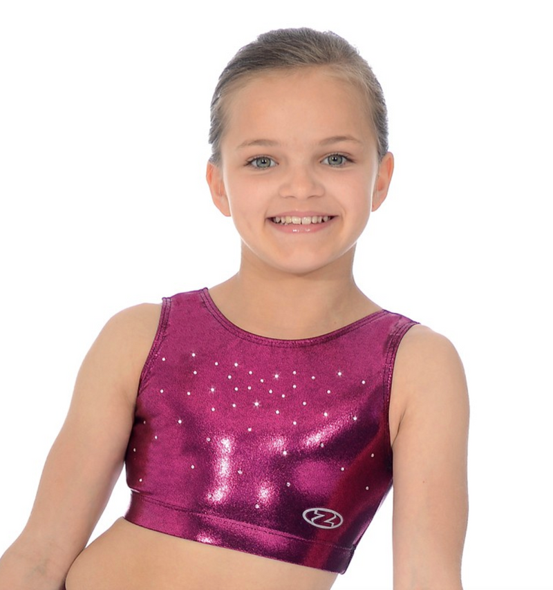 The Zone Chic Shiny Nylon / Lycra Crop Top