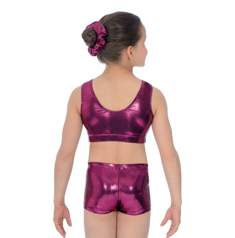 The Zone Chic Shiny Nylon / Lycra Crop Top