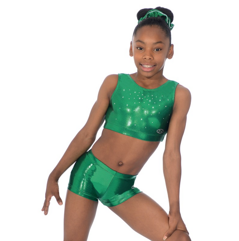 The Zone Chic Shiny Nylon / Lycra Crop Top
