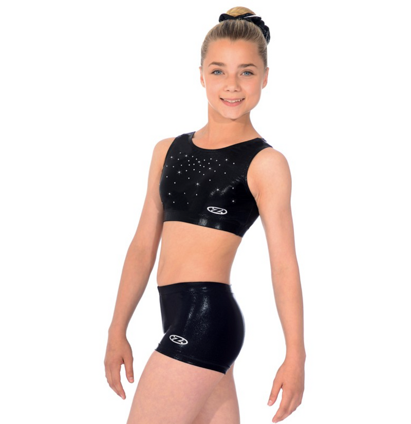 The Zone Chic Shiny Nylon / Lycra Crop Top