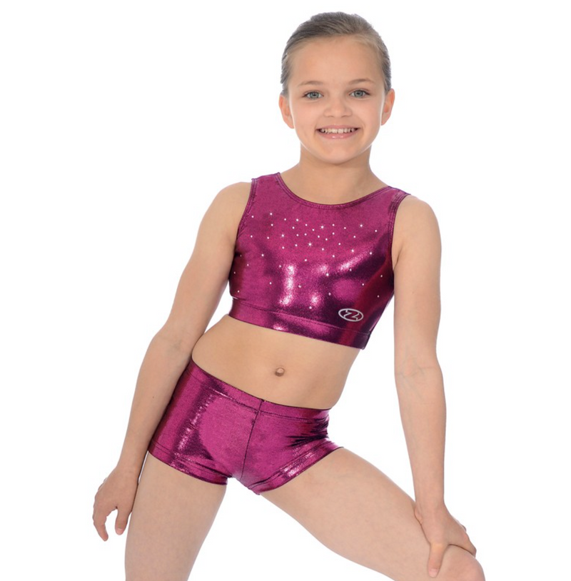 The Zone Chic Shiny Nylon / Lycra Crop Top