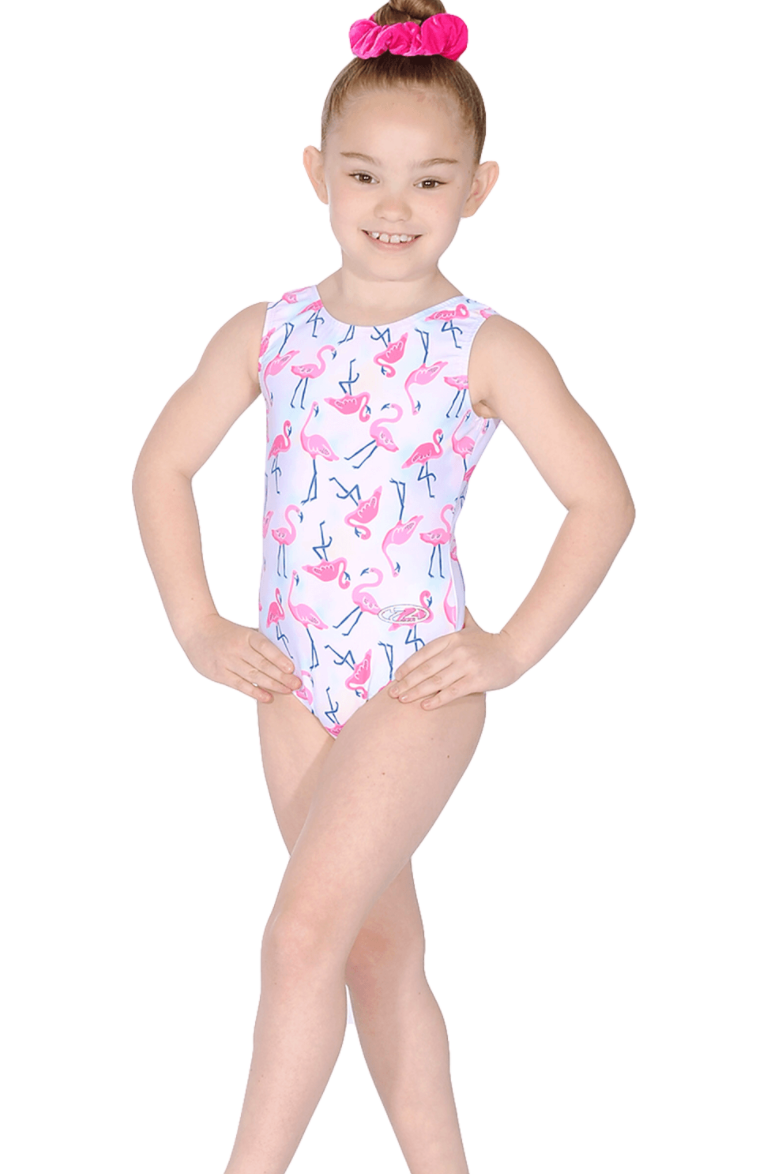 Flamingo Girl's Print Gymnastics Leotard