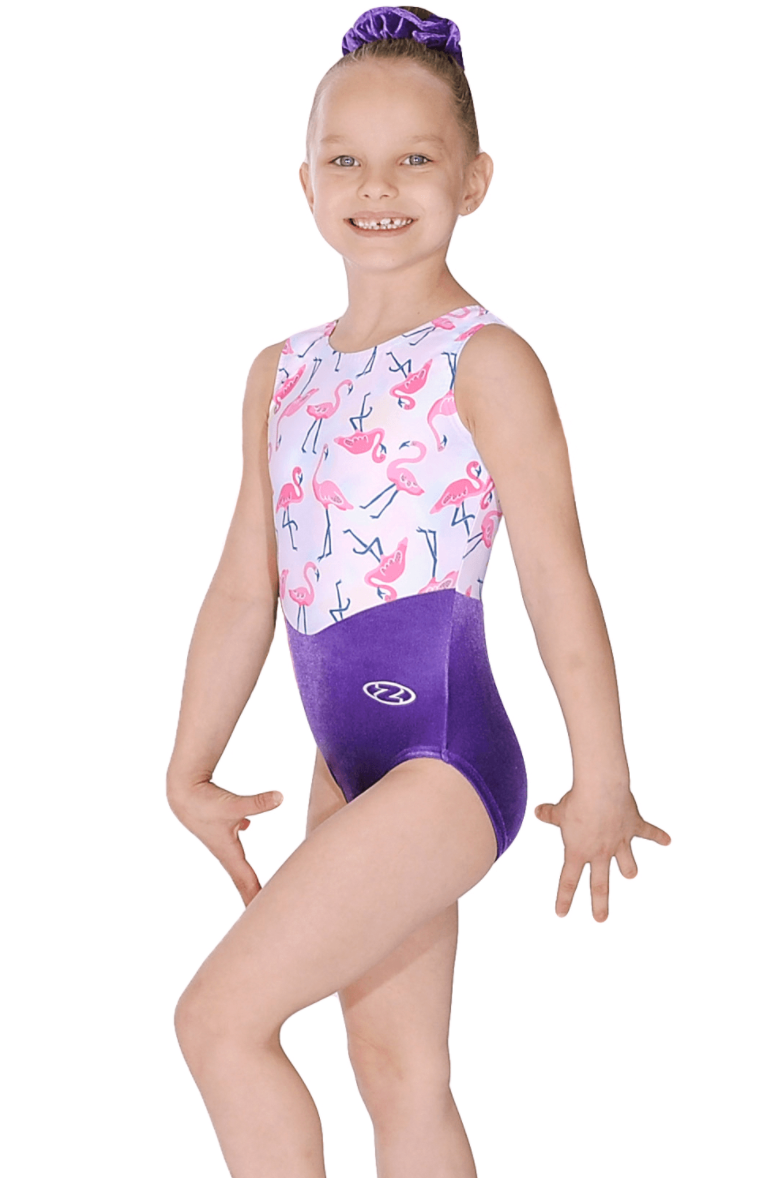 Flamingo Girl's Sleeveless Leotard