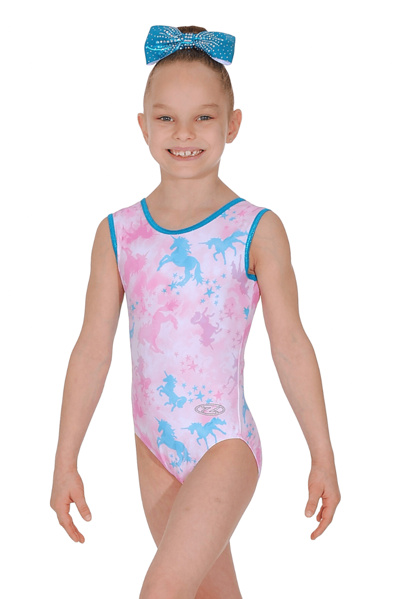 Fantasy Unicorn Print Girls Gymnastics Leotard