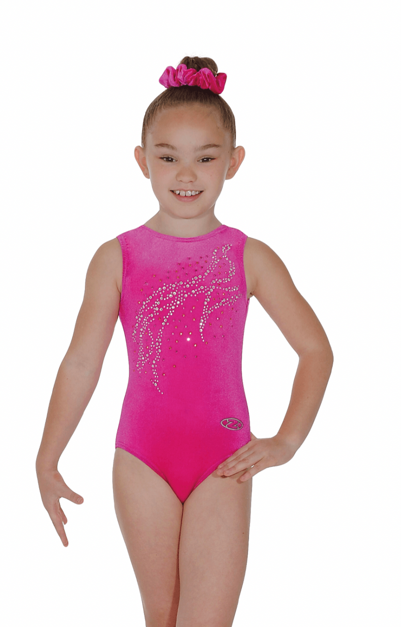 Ribbons Smooth Velour Leotard with Motif